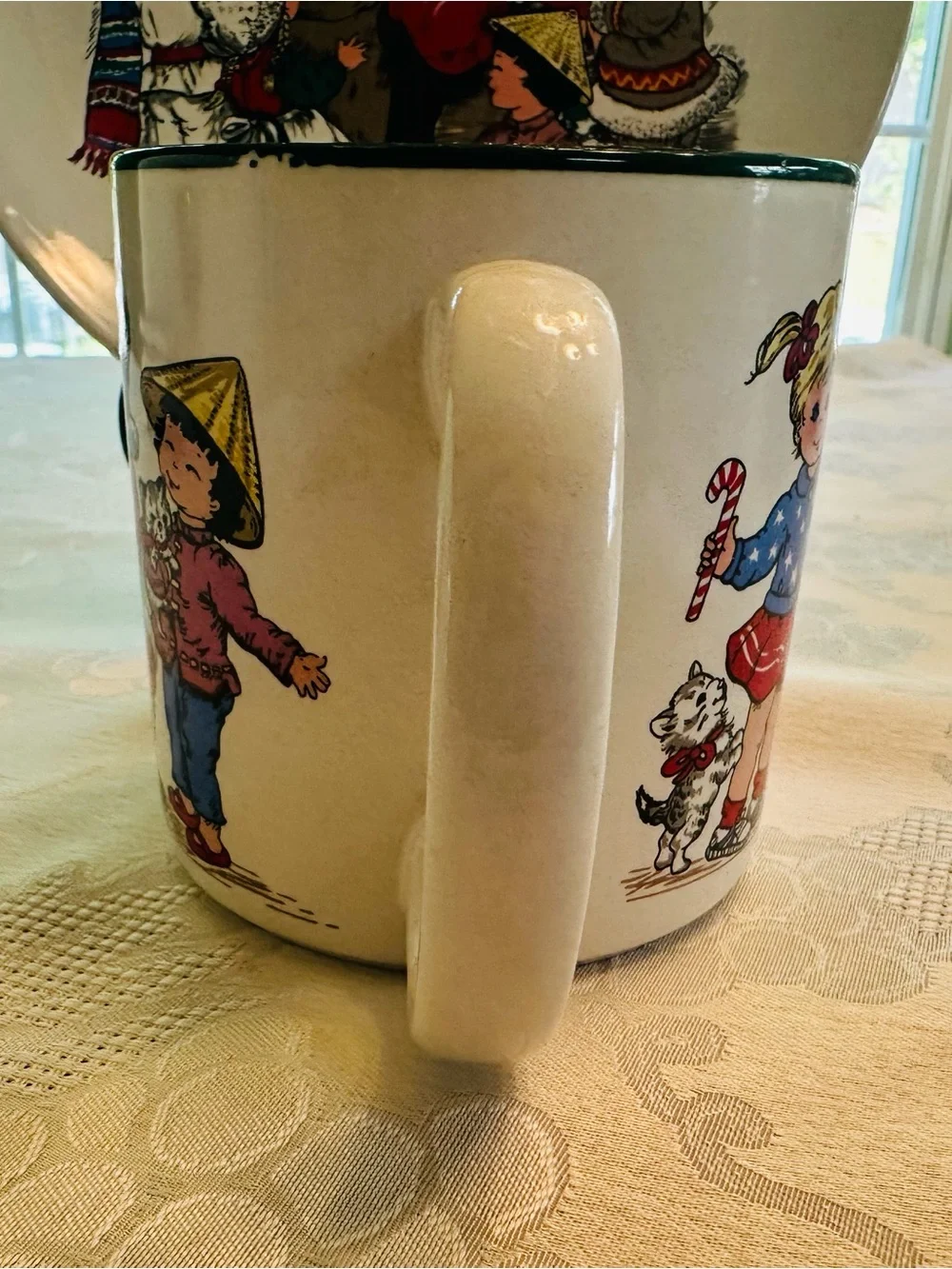 Vtg 1992 Potpourri Press Christmas Plate & Mug Set 